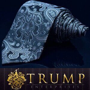 DONALD J. TRUMP Signature Collection Black Paisley 100% Silk Tie 3 5/8" x 58"